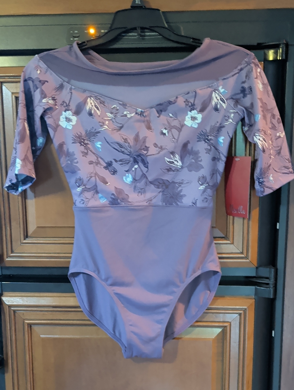 Lavender Floral One-Piece Leotard Dance